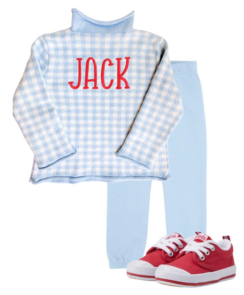 Gingham Rollneck Sweater