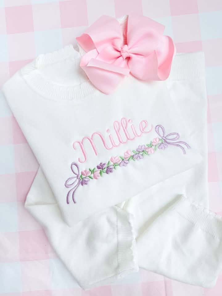 Girls Scallop Knit Cotton Set