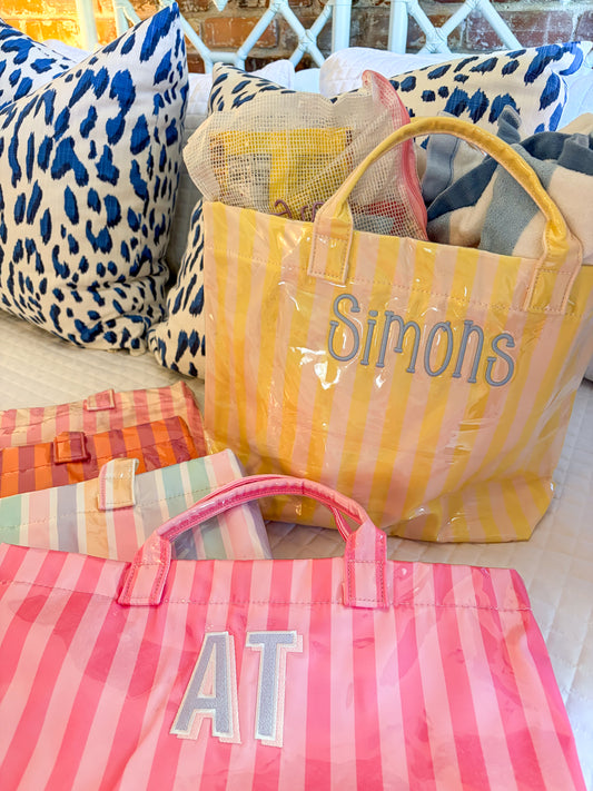 Wipeable Stripe Tote