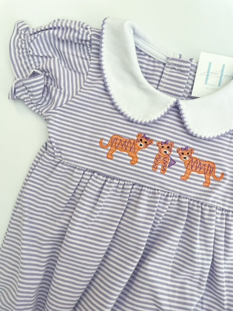 Purple Stripe Tiger Bubble or Dress